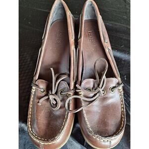 Women’s Brown Leather Bass Boat Shoes Size 9